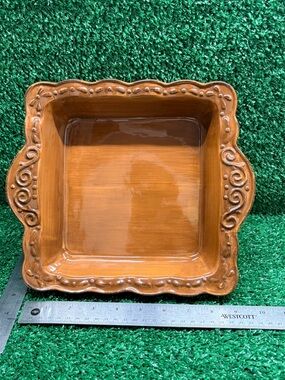 Celebrating Home Square Ceramic Serving Dish - Burnt Brown 8x8